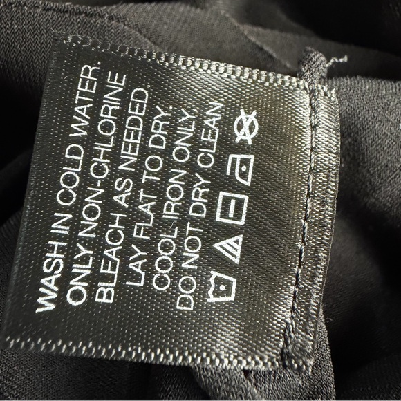 Norma Kamali Halter Turtleneck Side Slit Gown stretchy pullover black dress lrg - Picture 7 of 7